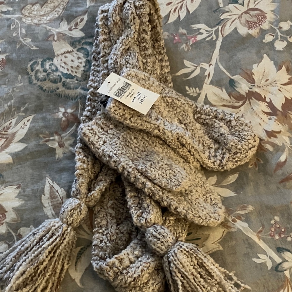 Coldwater Creek Textured Knit Mittens - Cream